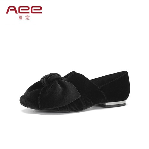 aee/爱意春秋单鞋天鹅绒低帮鞋