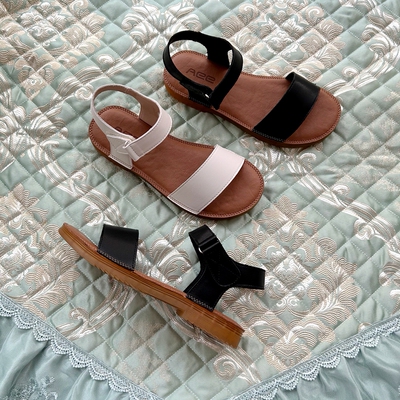 Aee/爱意牛皮牛筋底不累脚凉鞋