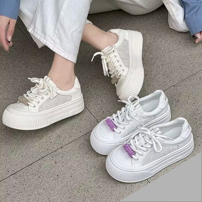 Aee/爱意百搭松糕厚底小白鞋女