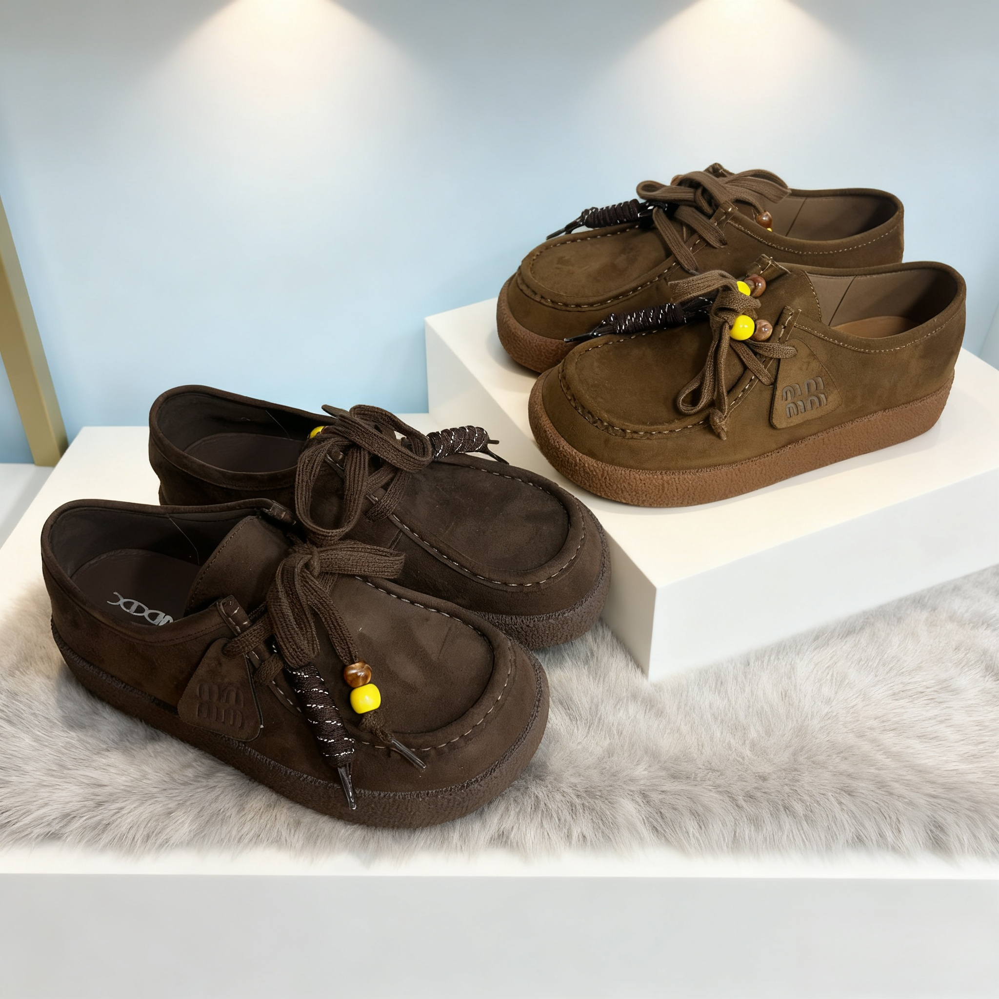 厚底系带勃肯鞋女休闲圆头