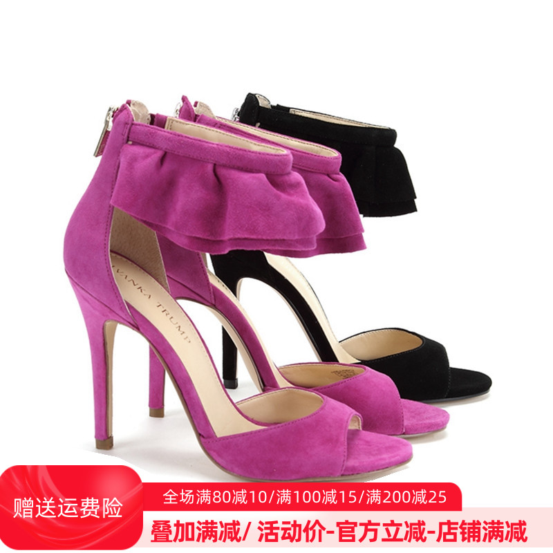 ivankatrump女鞋羊皮鱼嘴高跟鞋