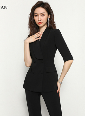 黑色职业装套装女士2026年春秋夏季新款时尚气质OL售楼部工作服装