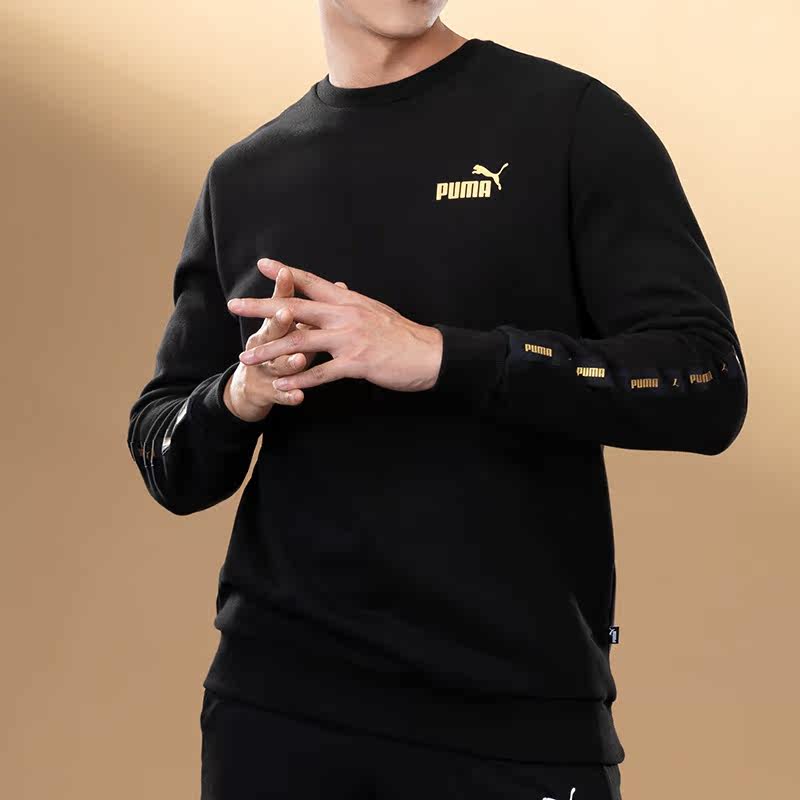 PUMA 푸마 후드 티셔츠 남성 24 신작 가을 겨울 코트 따뜻한 플러스 벨벳 남성용 라운드 넥 캐주얼 풀오버