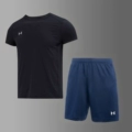 [Quick-Drying Suit] Classic Black + Blue Shorts [No Pockets]