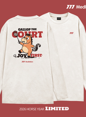 韩国2026春夏meditation新品羽毛球服长袖男女同款运动速干上衣马