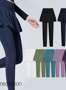 秋冬新款meditation韩国羽毛球服裙裤运动网球服女裙裤假两件速干