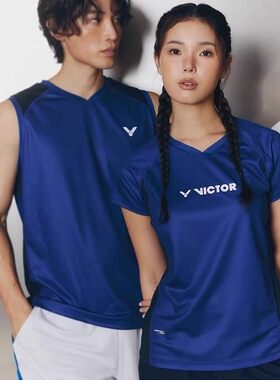 2026春夏新款VICTOR维克多韩国羽毛球服男女款运动透气短袖无袖1