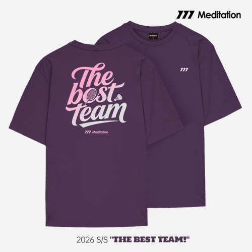 韩国2026春夏meditation新品羽毛球服短袖男女同款运动速干T恤紫1