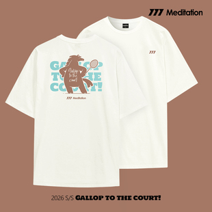 韩国2026春夏meditation新品羽毛球服短袖男女同款上衣运动速干T4