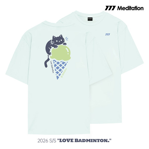 韩国2026春夏meditation新品羽毛球服短袖男女同款运动速干T恤24