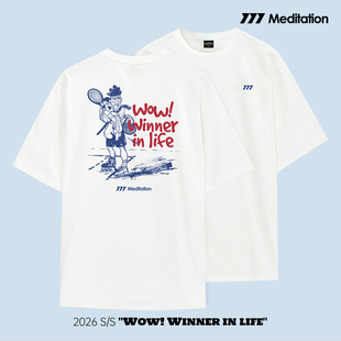 韩国2026春夏meditation新品羽毛球服短袖男女同款运动速干T恤13