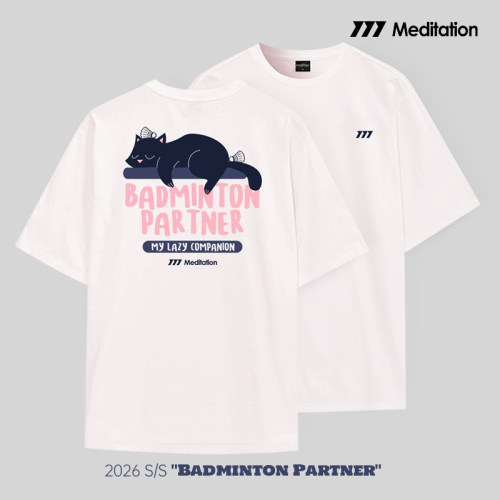 韩国2026春夏meditation新品羽毛球服短袖男女同款运动速干T恤粉