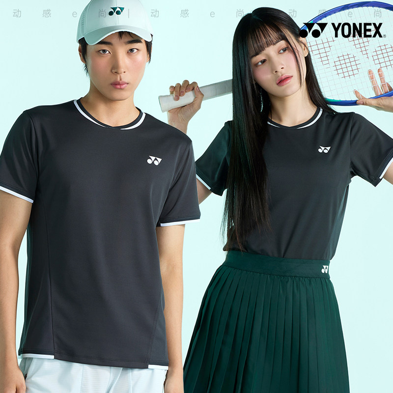 2025春夏新款YONEX尤尼克斯韩国网球服短袖男女款透气运动上衣T4