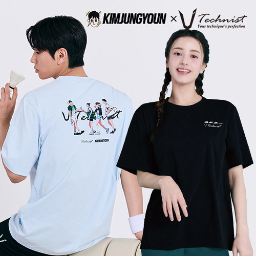 2026春夏新款Technist韩国羽毛球服男女同款运动短袖休闲联名T恤