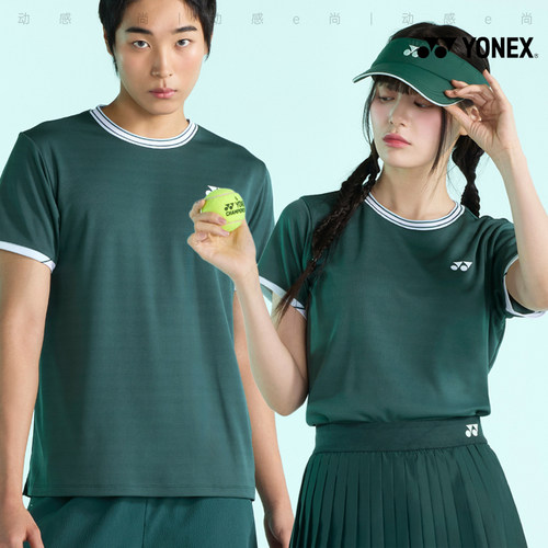 2025春夏新款YONEX尤尼克斯韩国网球服短袖男女款透气运动上衣T6