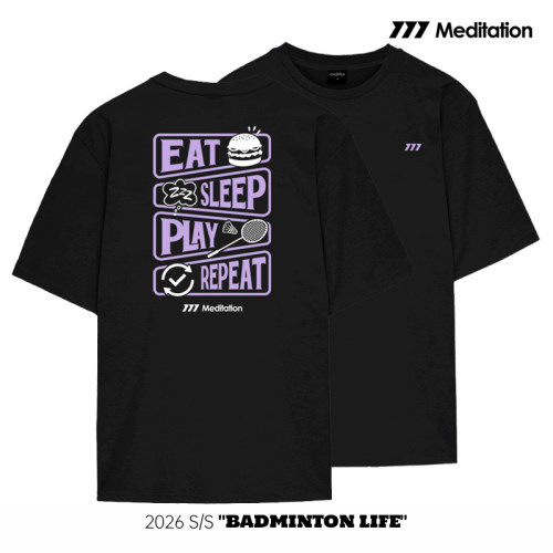 韩国2026春夏meditation新品羽毛球服短袖男女同款运动速干T球服