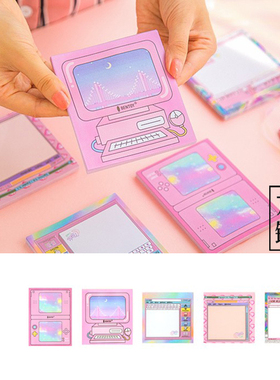 Bentoy电脑造型便签本 原宿风少女心口袋本 便携记事本