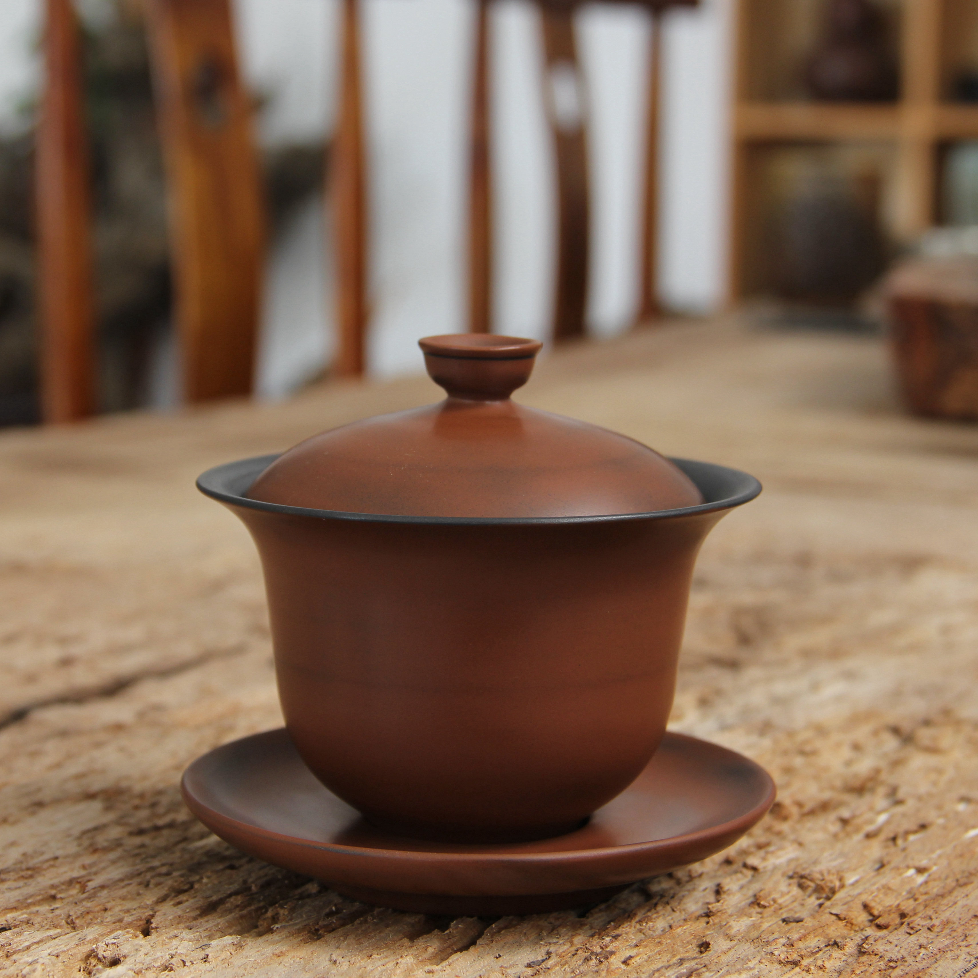 云南建水紫陶手抓壶原矿泥料三才盖碗纯手工制作中式纯色防烫茶碗,餐饮具,盖碗,淘宝优惠券,粉丝福利购,淘宝优惠卷