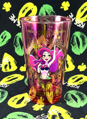 美国进口美人鱼爱丽儿公主Arie可爱卡通粉色玻璃杯少女心礼物水杯