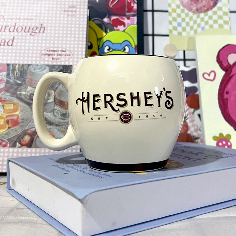 包邮美国进口HERSHEY'S好时巧克力豆马克杯陶瓷咖啡牛奶水杯子