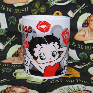 美國進(jìn)口貝蒂娃娃大眼妹Betty Boop卡通陶瓷杯馬克杯水杯咖啡杯子