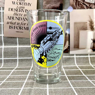 原版 FLOYD平克弗洛伊德月之暗面摇滚乐队玻璃水杯收藏冷饮杯 PINK