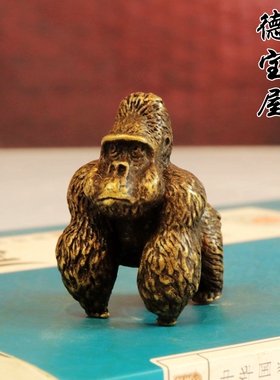 纯铜办公室大猩猩茶几桌面摆件