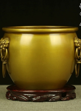 中式铜缸聚宝盆家用室内摆件大号