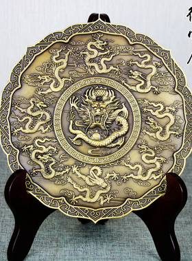 九龙中式风家居饰品铜盘子