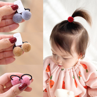儿童发饰发圈不伤发宝宝皮筋婴幼儿小号可爱公主毛线球球头绳头饰