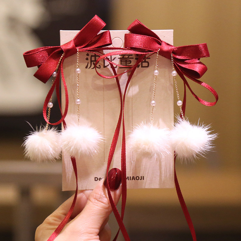 中国风过年发饰女童蝴蝶结飘带可爱发夹新年头饰喜庆节日儿童对夹,童装/婴儿装/亲子装,发饰,淘宝优惠券,粉丝福利购,淘宝优惠卷