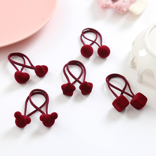 儿童发圈不伤发皮筋小女孩头绳可爱头花头饰女童公主红色发饰发绳