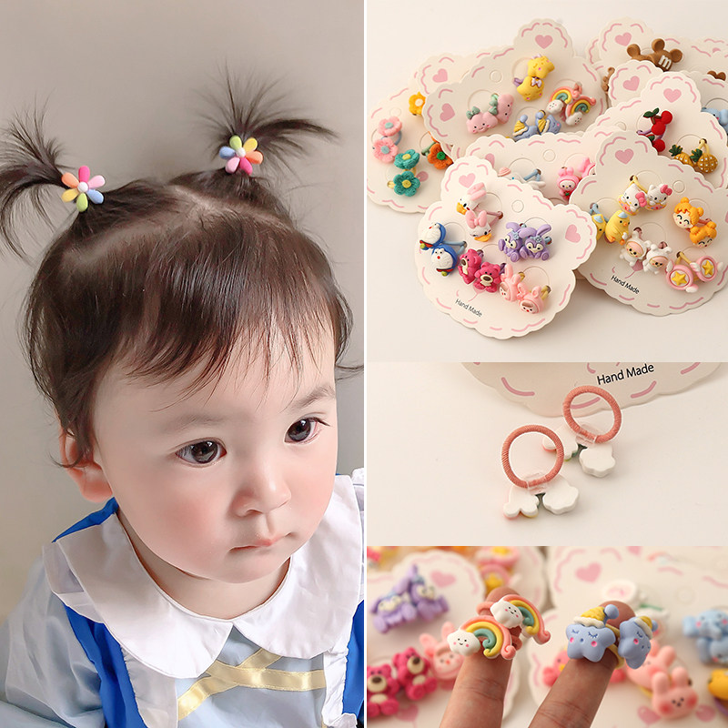 0-4岁女宝宝婴幼儿头绳发圈小号皮筋不扯头发可爱头花儿童发饰