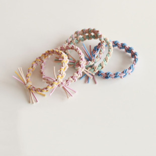 手工编织打结发圈撞色发绳女扎头发皮筋网红头绳ins日韩发饰皮筋