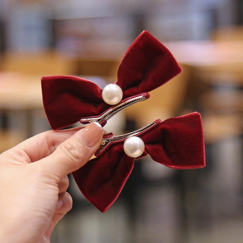 2024新款女童蝴蝶结对夹气质可爱