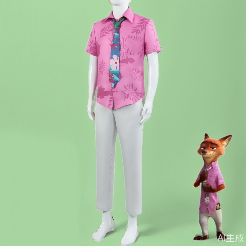 疯狂动物城2cos服狐狸粉色尼克cosplay男装服饰影视同款表演服装