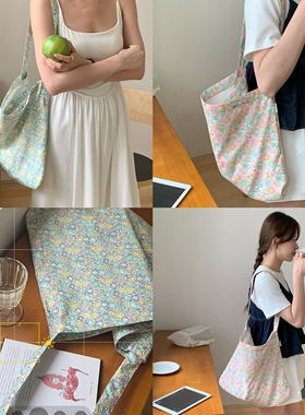 liberty同款花色加厚款 清新温柔小碎花单肩棉布袋书袋韩系素雅