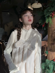 2022冬季 肌理感打底衫 内搭 南西原创 百搭半高领上衣甜美花边袖