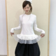 T恤上衣秋冬甜美精致百搭设计感内搭叠穿打底衫 南西 双层花边长袖