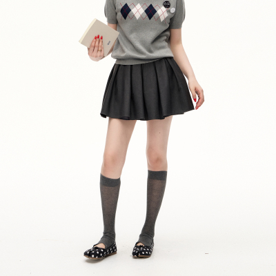 Romance Nanci 灰色花苞腰蓬蓬A字短裙秋冬百搭半身裙