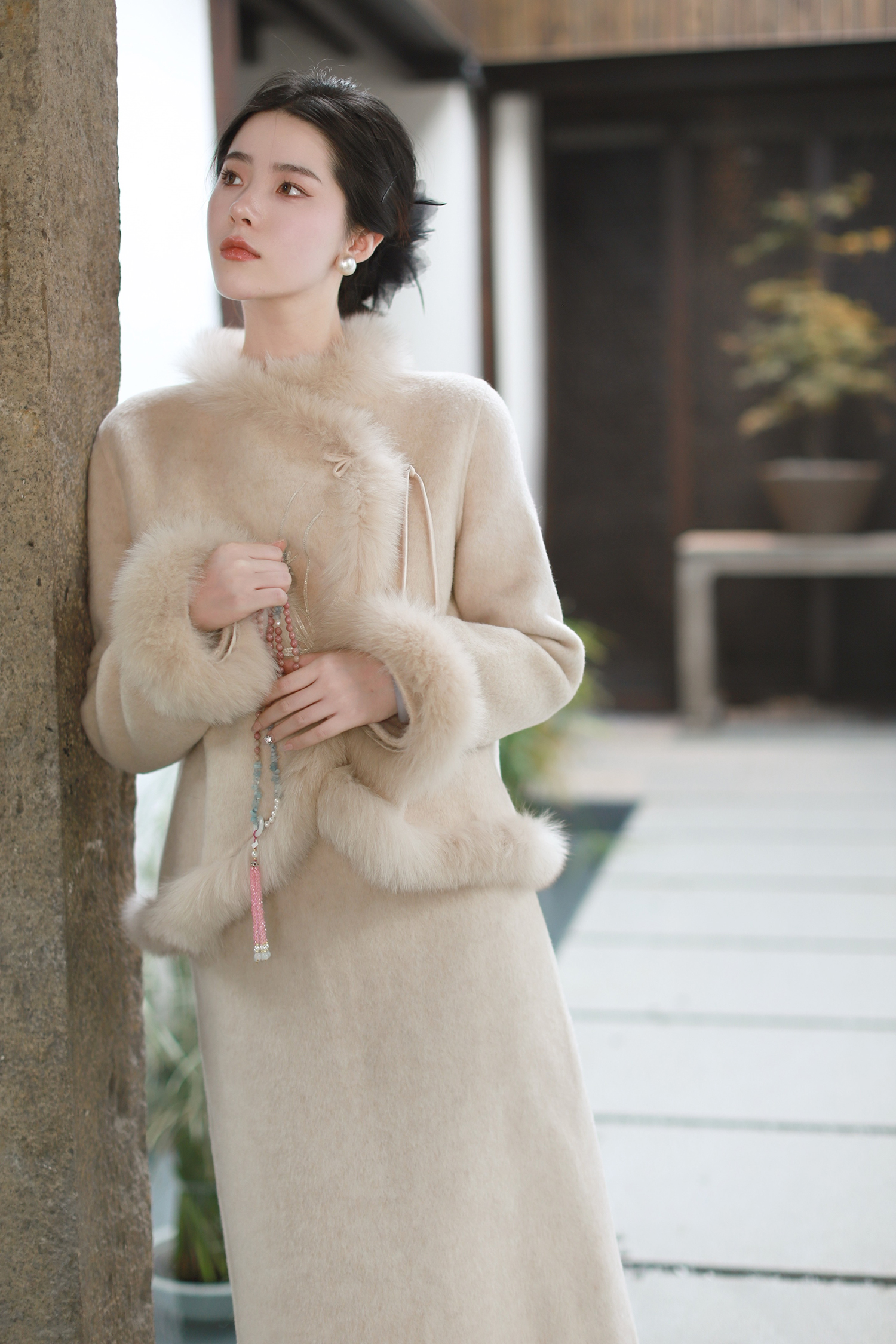 寄信/和煦 国风古韵秋冬羊毛呢子外套半裙气质小套装