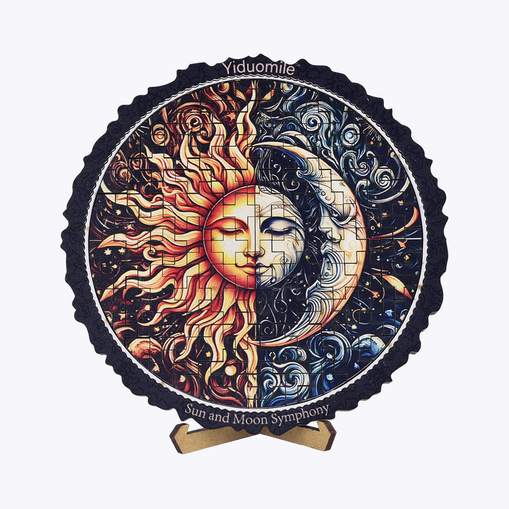 日夜交响曲木制拼图不规则形状高难度生日互动礼物文艺家庭装饰件