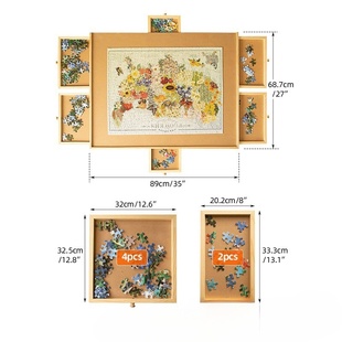 可旋转拼图桌收纳puzzle拼图少女拼图毯成人工作台积木桌pp板收纳