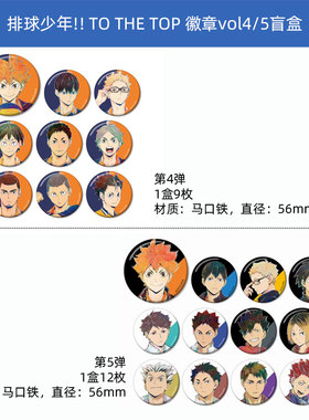 日本正版 排球少年 Ani-Art 系列4/5徽章吧唧 盲盒 周边谷子
