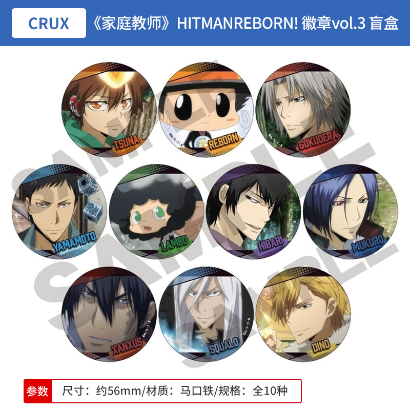 日本正版 家庭教师 HITMANREBORN! 徽章盲盒 泽田纲吉 周边谷子