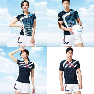 2023新羽毛球服套装男女上衣运动速干球衣跑步短裤短袖乒乓球服