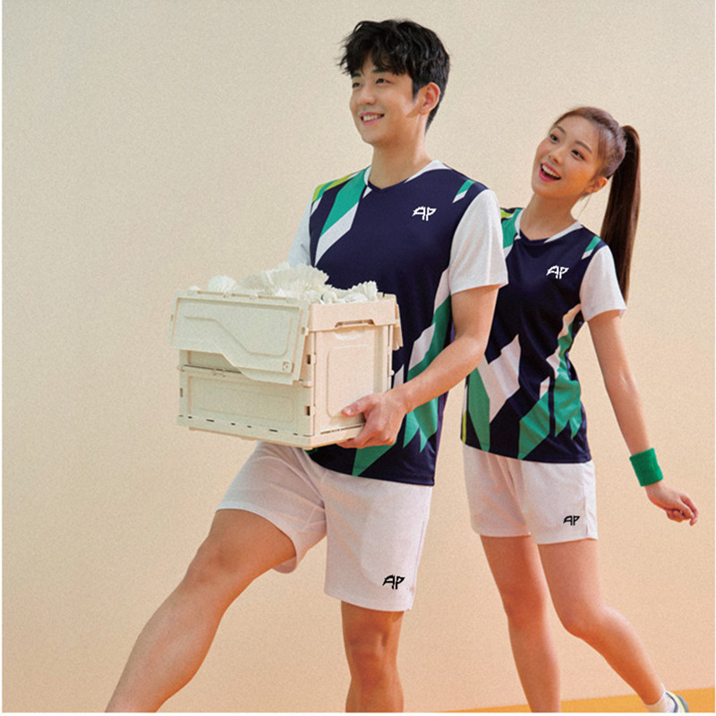 2025新款羽毛球服套装球服速干白短裤乒乓球男女运动球衣队服包邮