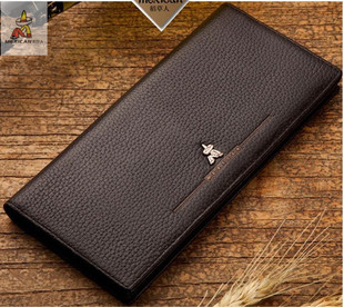 稻草人男士钱包真皮长款牛皮多卡位皮夹子商务韩版潮钱夹父亲男款