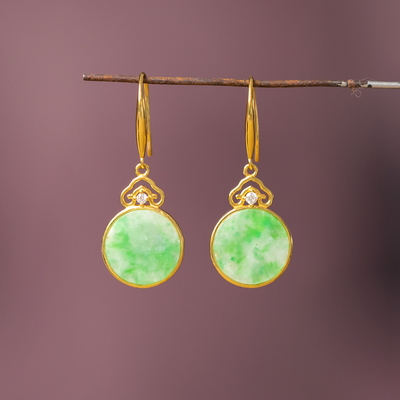 翡翠耳饰纯天然缅甸翡翠S925银