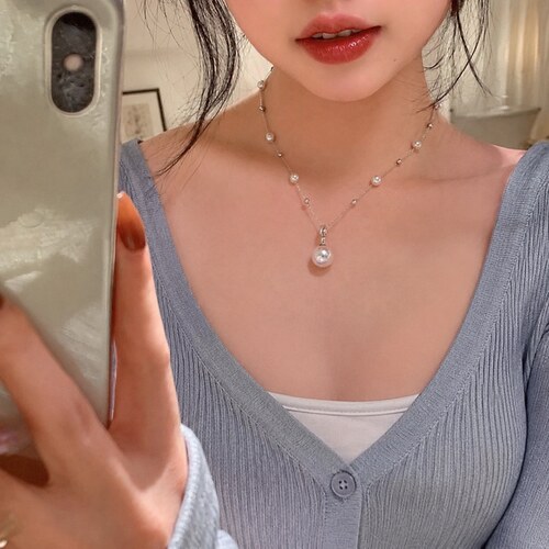 轻奢满天星珍珠项链防水防汗不掉